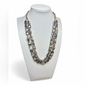 Macy's lonna & lilly 2 Strand Holidy Snowflake Slide Closure Gemstone Necklace